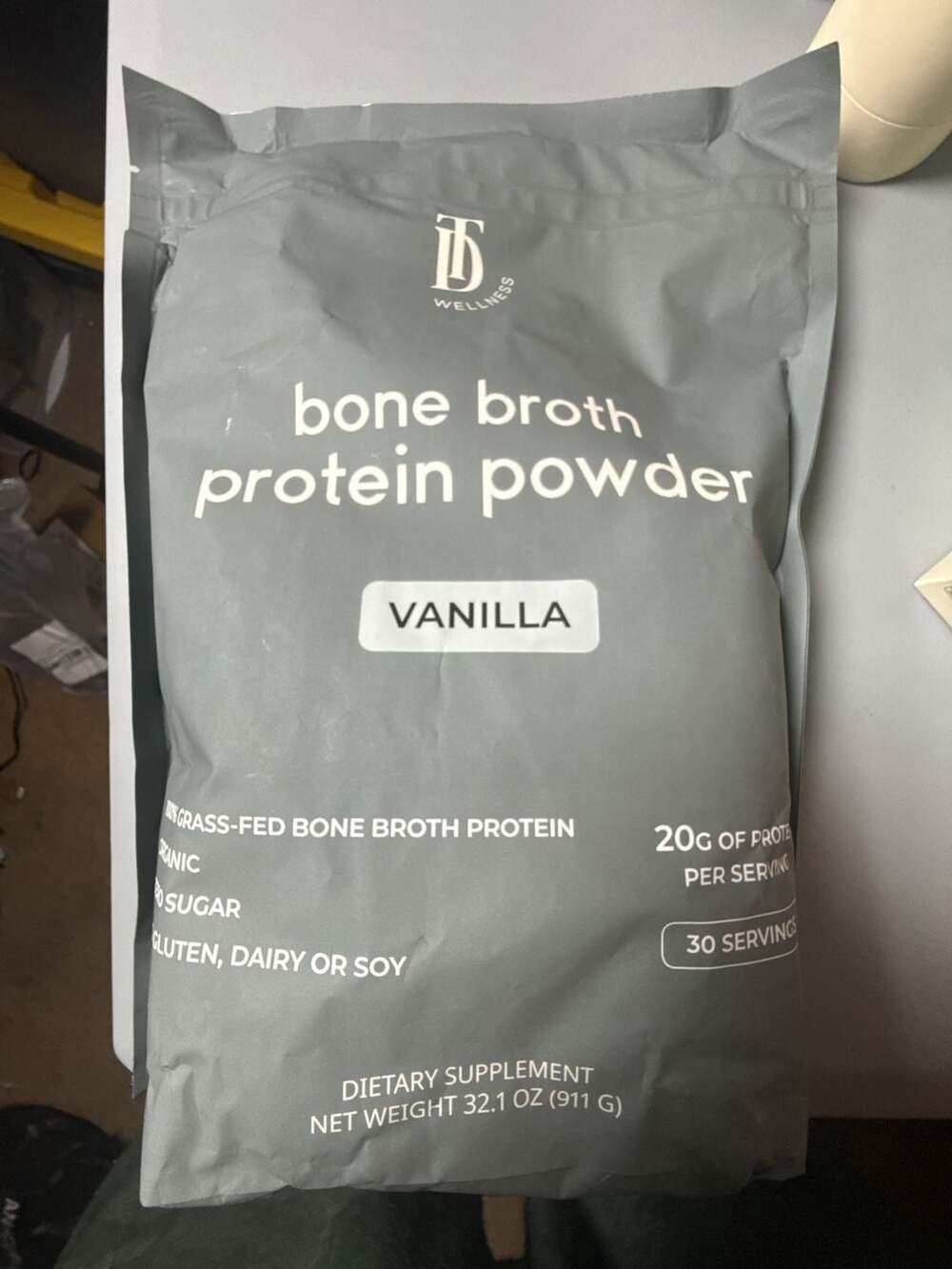 Taylor Dukes Wellness Bone Broth Protein Powder Vanilla 32.1 oz
